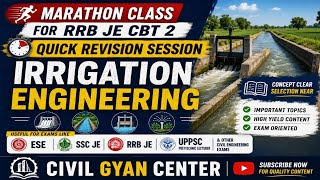 RRB JE CBT 2 Civil Engineering | Irrigation Engg. Quick Revision Marathon Class 🔥