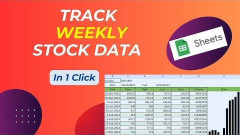 STOCK WEEKLY DATA निकाले Single click पर | #googlefinance