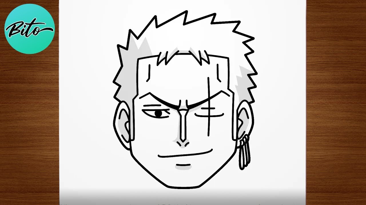 desenhos de anime fáceis  como desenhar metade do rosto Zoro fácil passo a  passo 