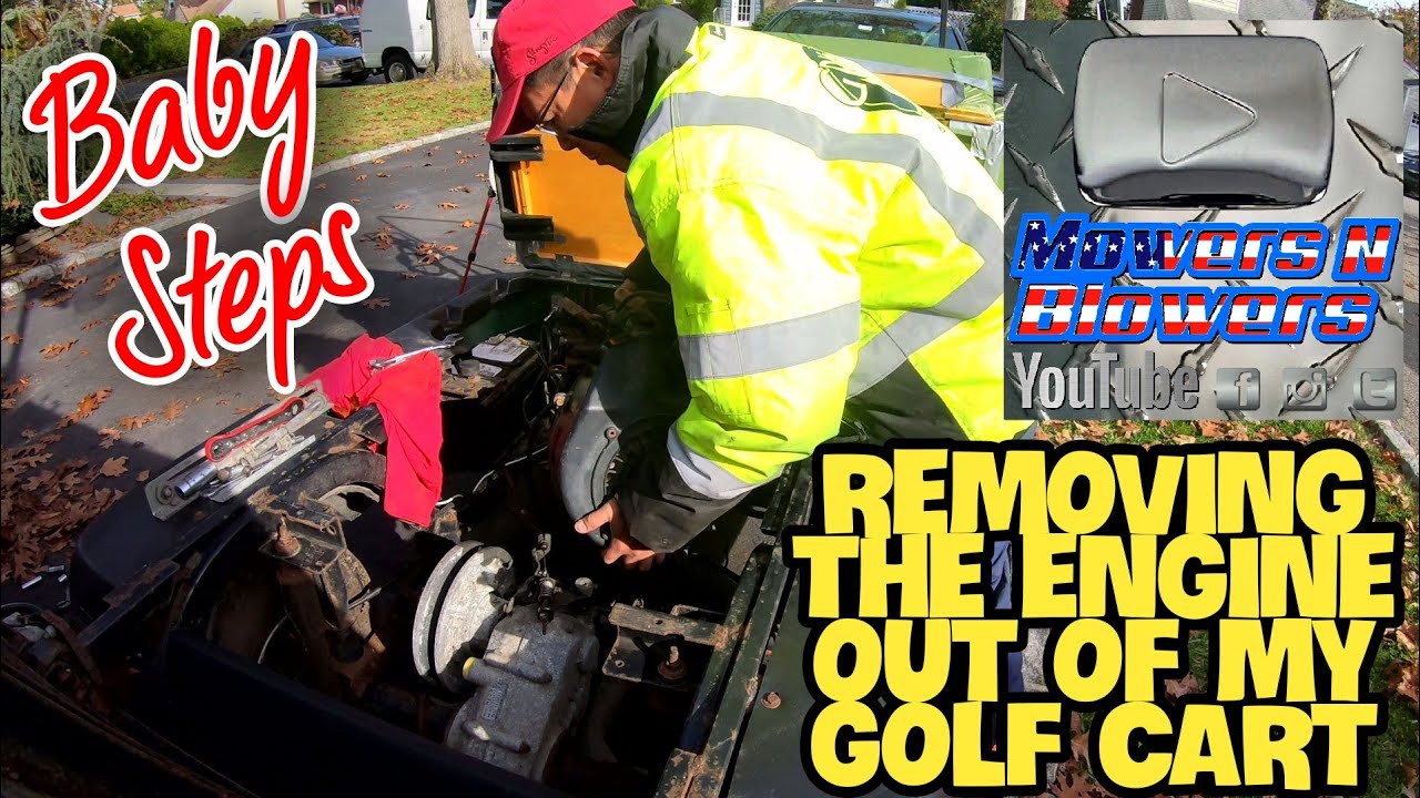 HOW TO REMOVE WISCONSIN ROBIN SUBARU FUJI 11HP ENGINE OFF OF AN EZGO 1200 UTILITY GOLF CART REPOWER