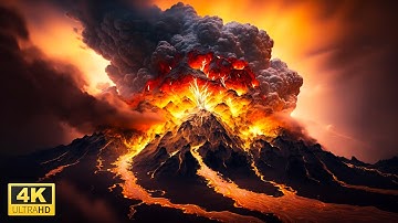Enjoy Iceland Volcano Eruption & Lava Flows in 4K Video Ultra HD with Relaxing Music