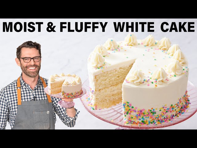 EASY White Cake Recipe class=