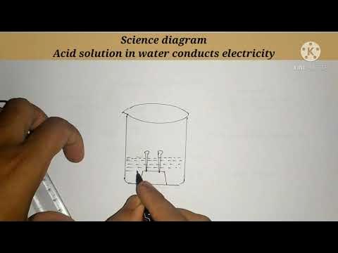 Acid solution in water conducts electricity| Draw step by step|Science