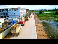 Wonderful! Pushing Land Huge Size In Flooded Local Area By Expert KOMATSU Dozer and Dump Truck 5Ton