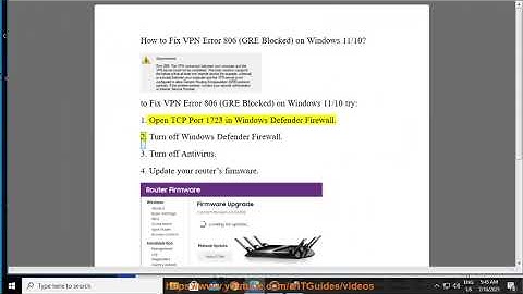 Fix VPN Error 806 (GRE Blocked) on Windows 11/10