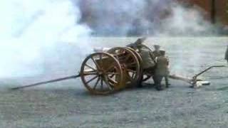 18 Pounder field gun firing four rounds rapid fire