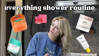 everything shower routine 2024 | hair mask, face mask, body scrub