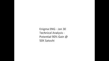 Enigma ENG - Jan 30 Technical Analysis - Potential 90% Gain @ 50K Satoshi