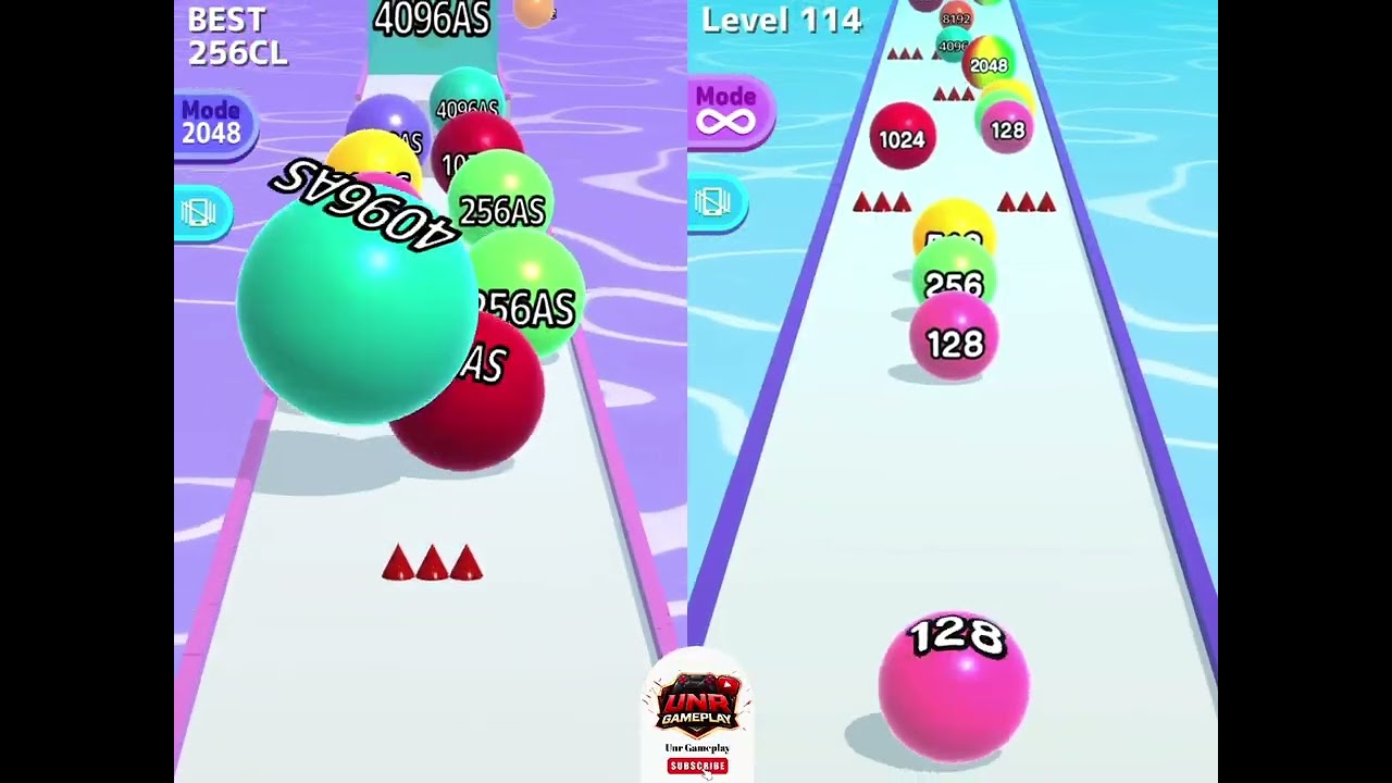 Ball Run 2048 Infinity Mode [8192BA] Vs Ball Run 2048 [Max Score 128A]