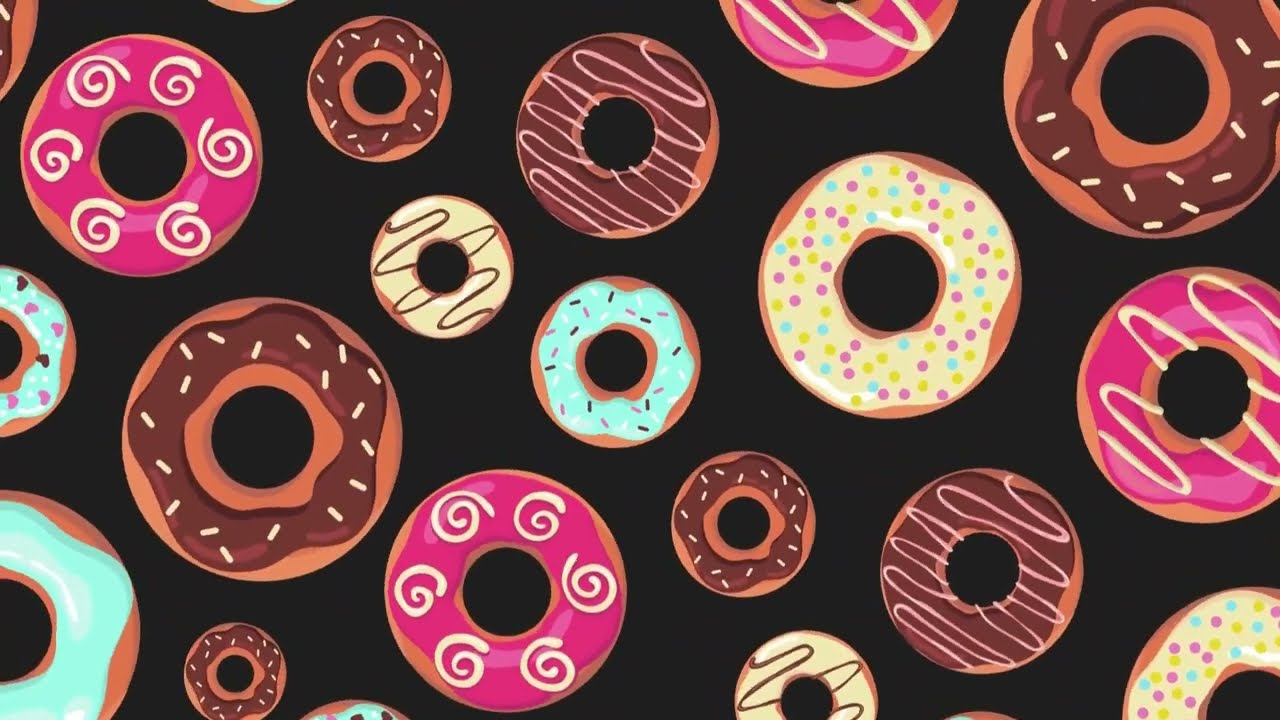 Falling Donut Background Loop | Sweet and Colorful Donut Rain