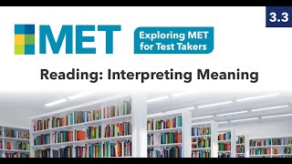 Prepare for the Michigan English Test (MET): Reading--Interpreting Meaning