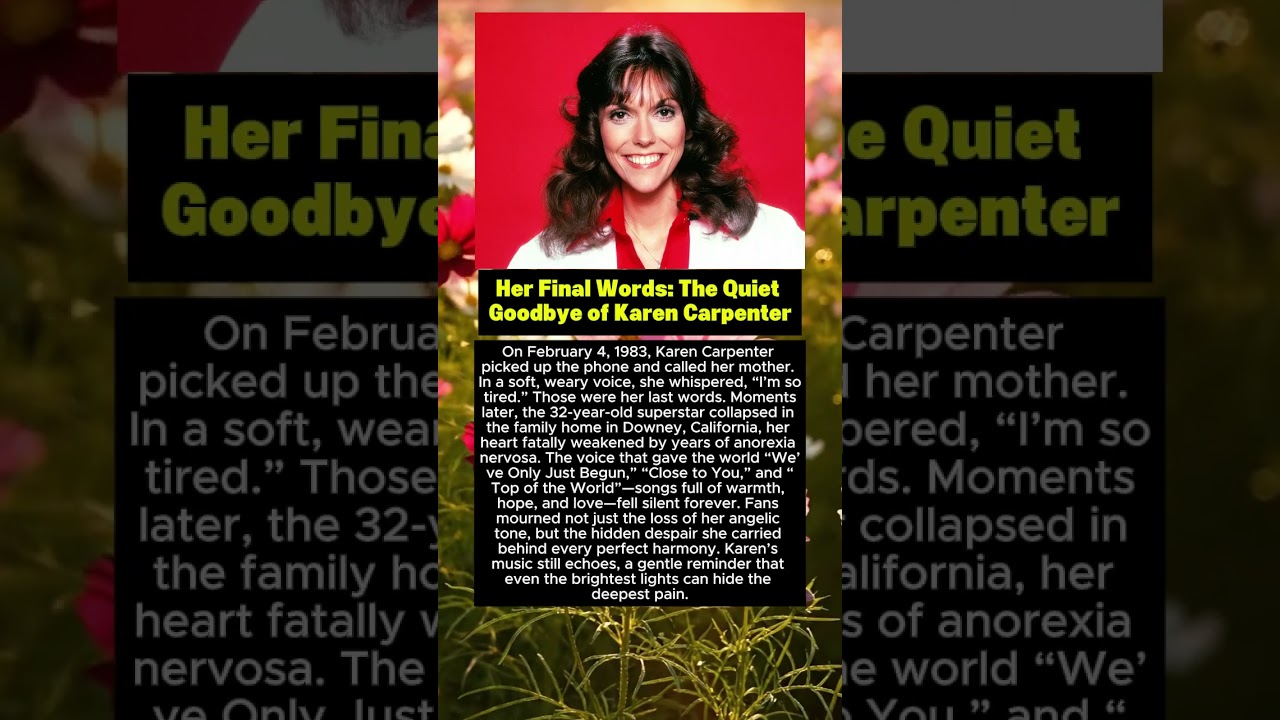 Karen Carpenter&rsquo;s Last Whisper to Her Mother #shorts