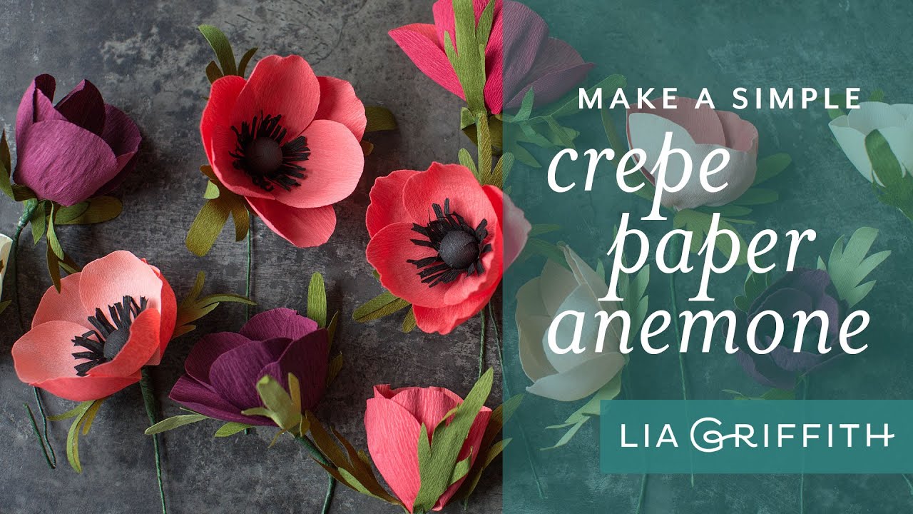 how to make a simple paper anemone flower crepe anemone paper flower tutorial