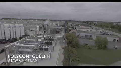 Aerial Footage of 8 MW CHP plant at Polycon in Guelph, Ontario