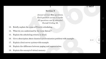 6th sem BCA operating systems 2022 year question paper calicut university