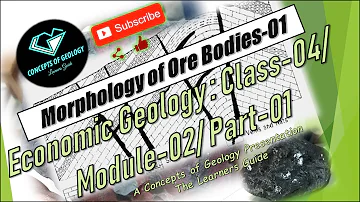 Economic Geology: Class-04/ Module-02/ Part-01 (Morphology Of Ore Bodies)