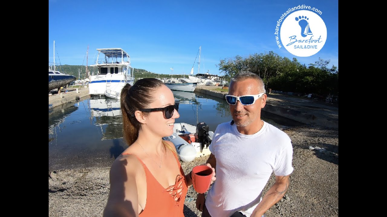 Getting back to OUR BOAT : Hurricane Damaged Fountaine Pajot (S2 E50 Barefoot Sail and Dive)