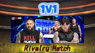 Kevin Owens vs Dirty Dominik Mysterio with Rhea Ripley and Damian Priest 1v1 Rivalry Match