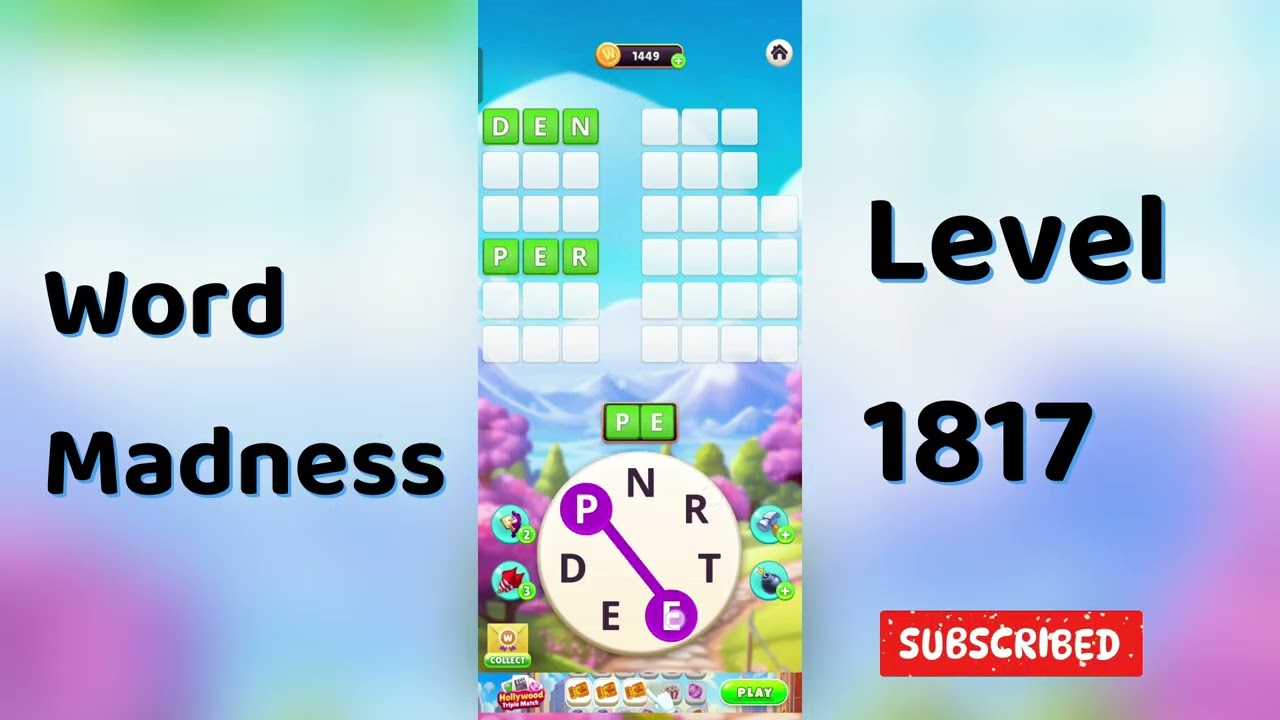 Word Madness Level 1817 Answers 🧠🔥 | All Correct Words Revealed!