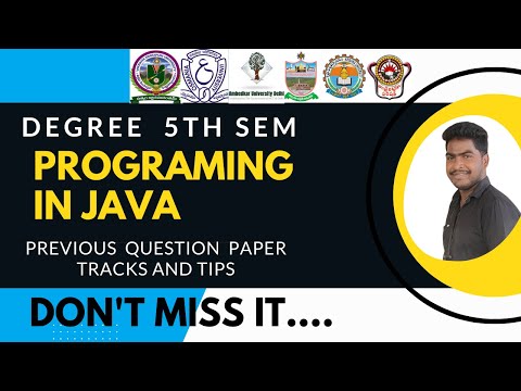 Degree 5th sem Programing in Java Public Question papers in 2022