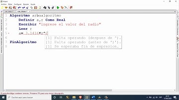9.2 Pseudocódigo Área de un circulo (en Pseint)
