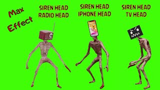 3 футажа Siren Head Radio Head, Siren Head  TV Head, Siren Head iphone Head на зеленом фоне