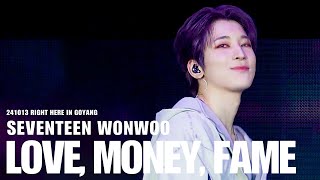 [FACECAM] 241013 세븐틴 원우 RIGHT HERE GOYANG LOVE, MONEY, FAME (feat. DJ Khaled) 직캠 4K