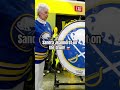 Sandra Jeanneret, wife of beloved Sabres announcer Rick Jeanneret, on the drum! #nhl #hockey #sabres