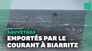 Impressionnant sauvetage de baigneurs emportés par une baïne à Biarritz