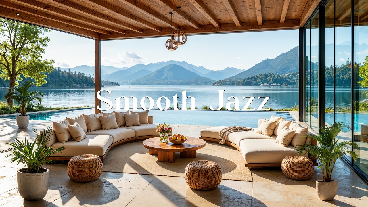 Elegant Lakeside Balcony Jazz | Morning Jazz Ambience for Peace & Focus