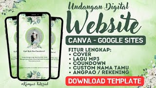 Cara Membuat Undangan Digital Website dengan Canva \u0026 google Sites | Desain 4 | Canva Untuk Pemula