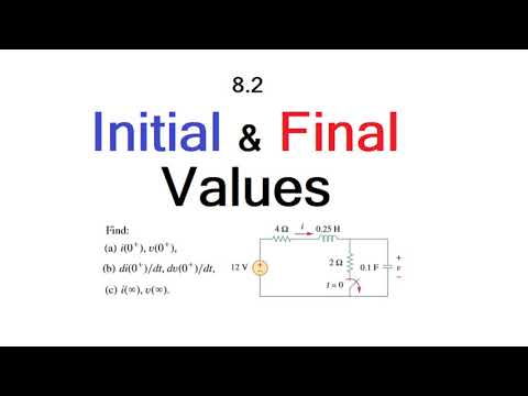 LCA 8.2(1) || Initial Values || Final Values || Second Order Circuit || Example 8.1 || Practice 8.1
