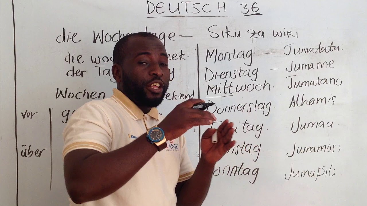 ZIJUE SIKU ZA WIKI KWA KIJERUMANI{  DAYS OF THE WEEK}