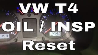 VW T4 Service Light Reset Volkswagen Transporter T4 Oil And INSP Reset