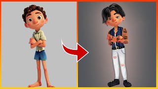 Luca x Alberto Glow Up Full Set Adidas - Luca Pixar Disney Cartoon Art