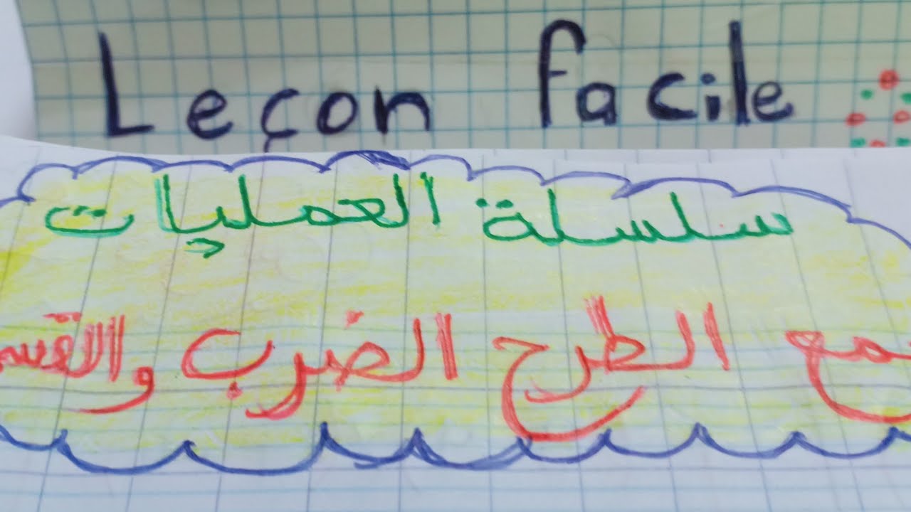 سلسلة العمليات  :  الجمع  و. الطرح و الضرب والقسمة