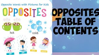 opposites Table of contents