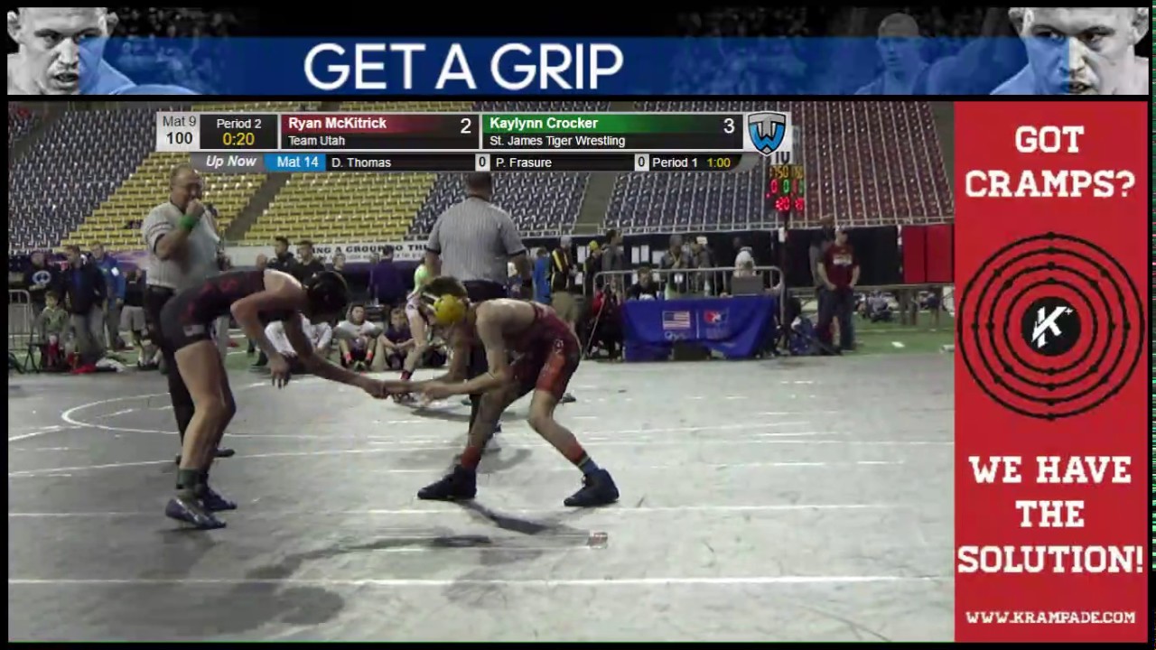 1746 Junior 100 Mat 9 Ryan McKitrick Team Utah vs Kaylynn Crocker St  James Tiger Wrestling icoebqps