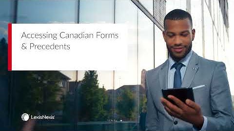 Accessing Canadian Forms & Precedents – Lexis Advance Quicklaw