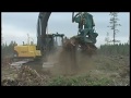 Tree stump removal by Ramtec X-teho excavator attachment