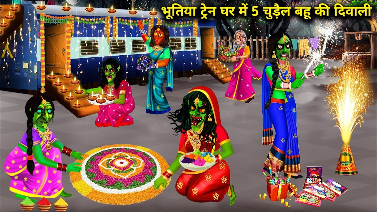 भूतिया ट्रेन के ससुराल में पांच चुड़ैल बहू की दिवाली! panch chudail Bahu Ki Diwali chacha Universe..