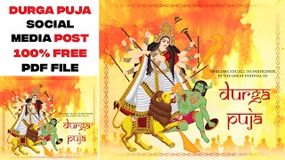 Durga Puja Social Media Post Design Edition, How to Make Navratri Poster Design Editing in Photoshop screenshot 5