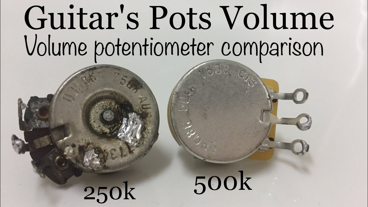 Guitar Volume potentiometer 250k vs 500k , no talking Demo sound