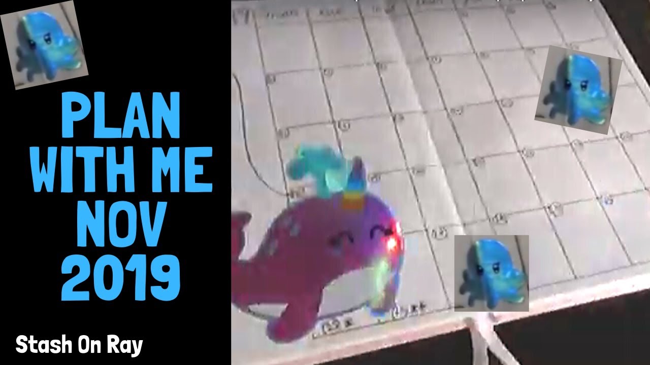 Plan With Me November 2019 Overspill Calendar Set up Spread Layout bullet journal bujo Narwhal theme