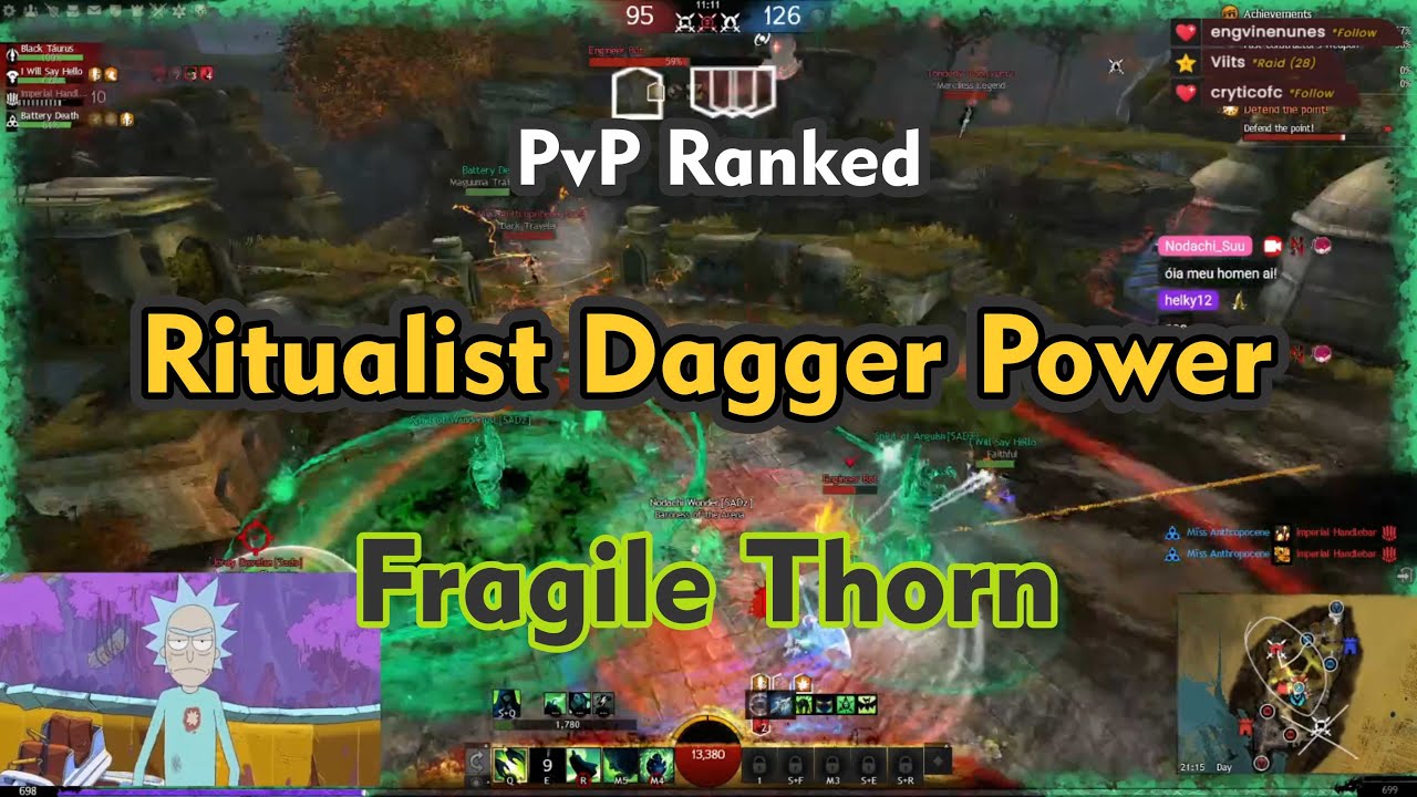 Ritualist Power Staff Dagger Focus Fragile Thorn PvP Ranked - Guild ...