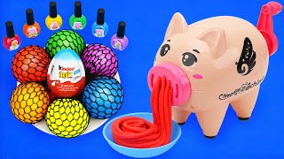 Satisfying Video l How to make Play Doh Noddles with Mesh Stress Balls & Surprise Eggs Cutting ASMR