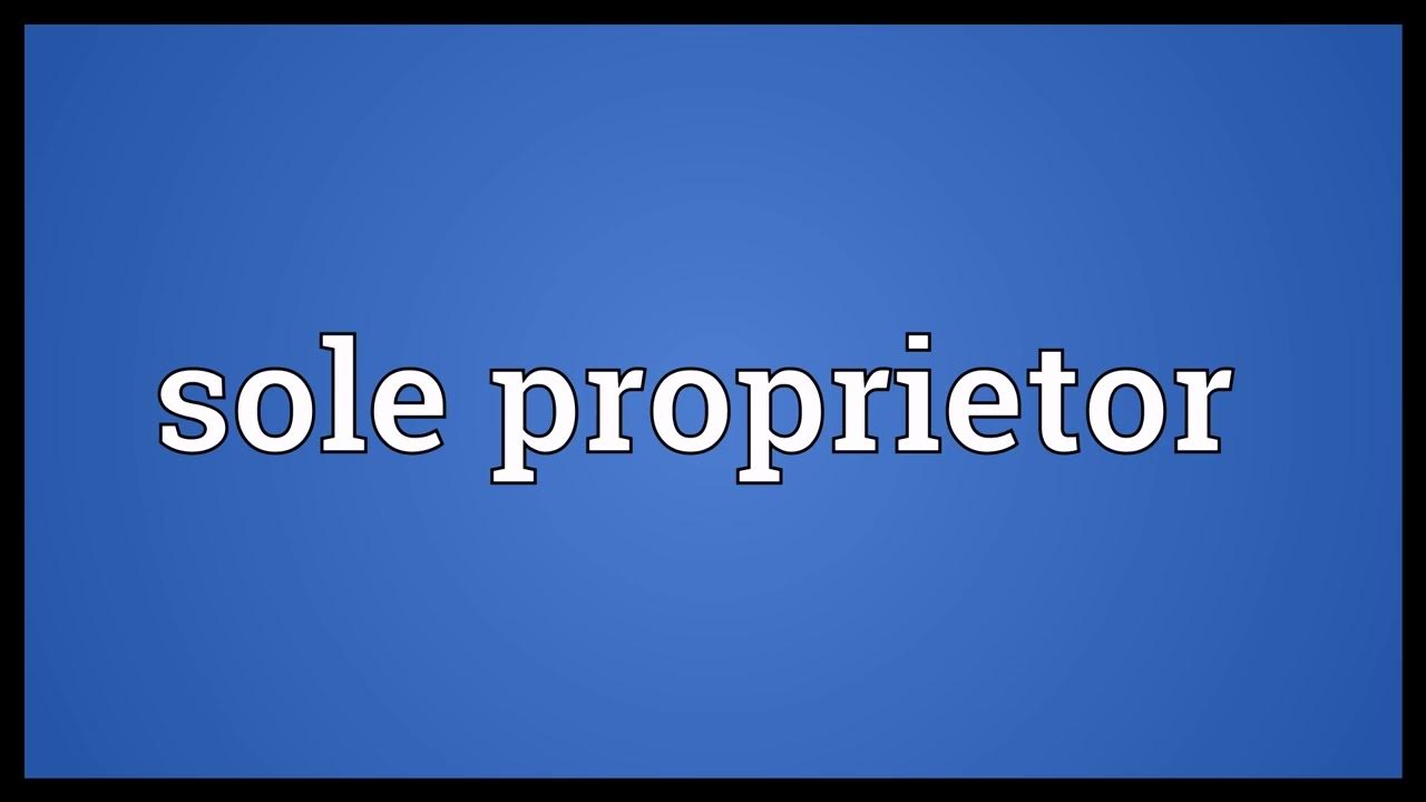 sole-proprietor-meaning-youtube