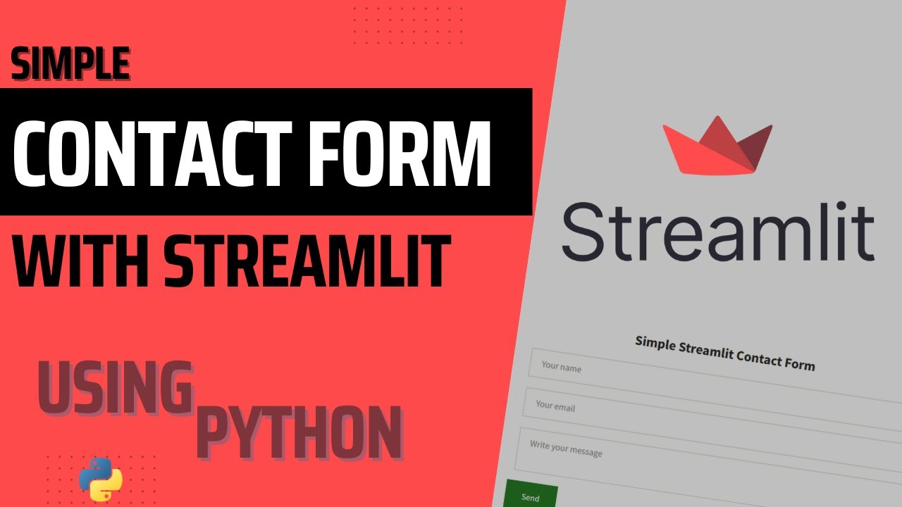 How To Create Simple Contact Form In Python Using Streamlit - YouTube