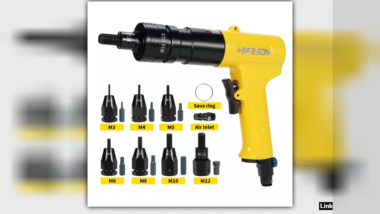 HIFESON Pneumatic Rivet Nut Gun Insert Threaded Pull Setter Riveters Riveting Nuts Rivnut Tool for