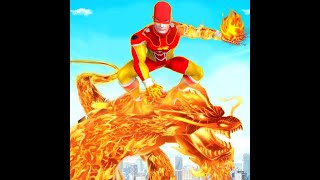 Flying Police Fire Robot Super Hero Flame Battle screenshot 1